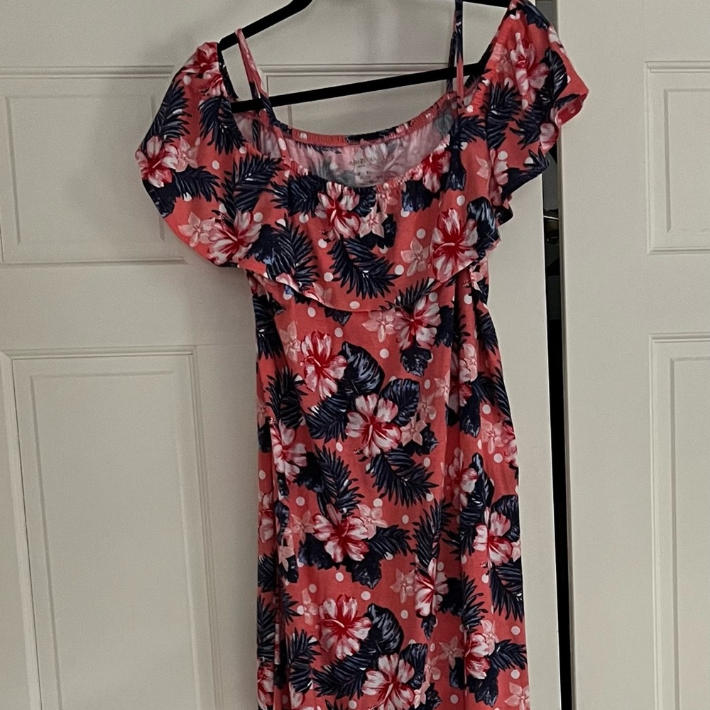 NWT Arizona Cold Shoulder Girls Plus Floral Maxi Dress
